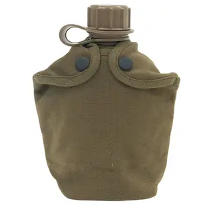 Olive Drab Military Heavyweight Canvas Canteen Cover - 1 Quart Field Pouch