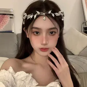 LUXJELWEL - Sweet Wedding Headpiece Crystal Bridal Head Chain Hair Jewelry For Women Rhinestone Forehead Headband Accessories