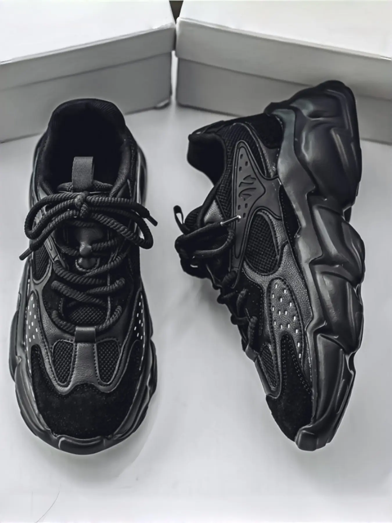 1 Pair Men's Retro Distressed Elevator Dad Shoes Running Shoes | Thick-soled Elevator Cushioning | For Street Fashion, Daily Commute, Outdoor Sports & Leisure Platform Running Shoes Chunky Running Sneakers
