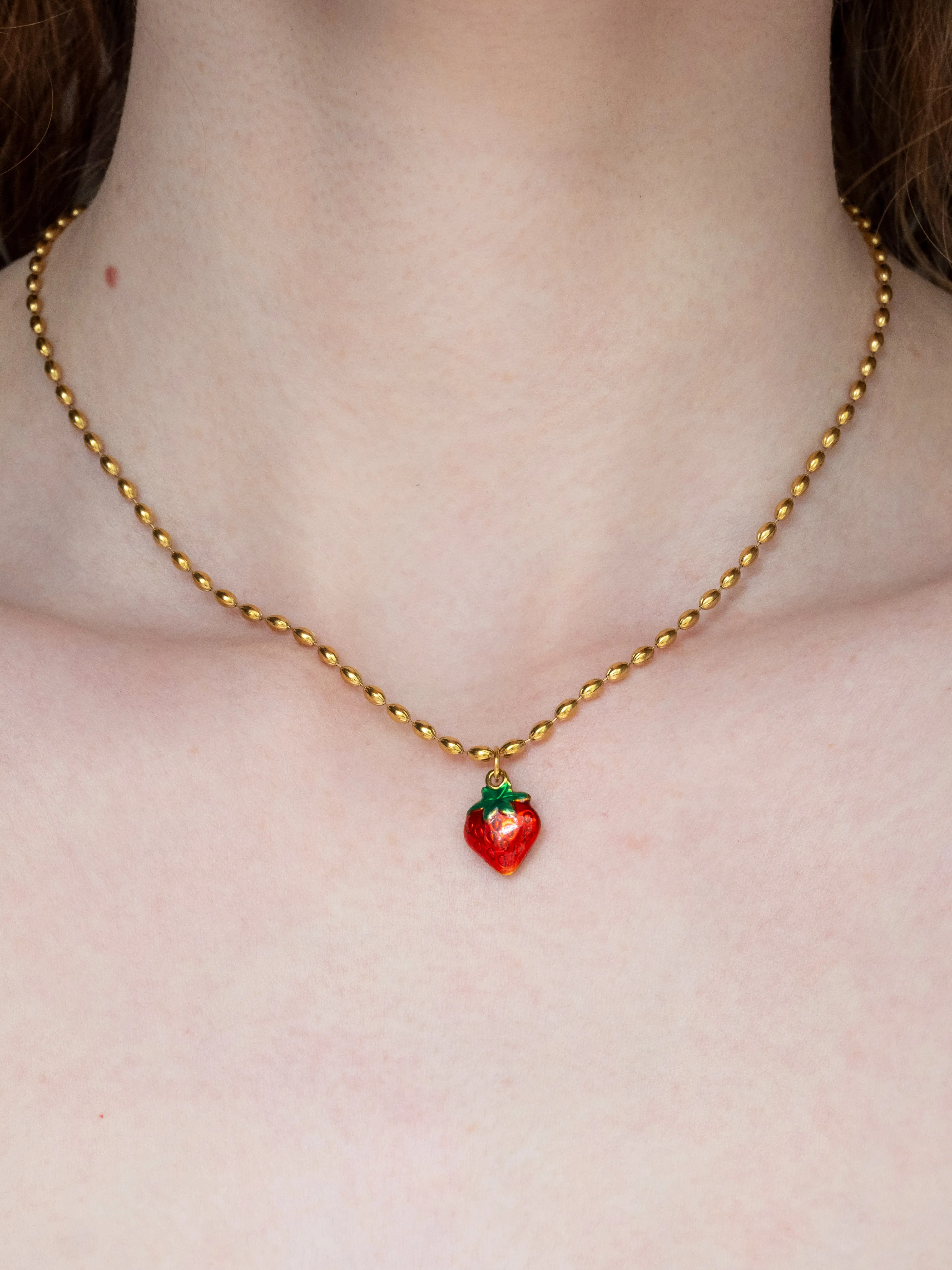 Strawberry Necklace | Non-tarnishing Stainless Steel Jewelry