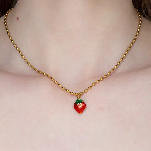 Strawberry Necklace | Non-tarnishing Stainless Steel Jewelry