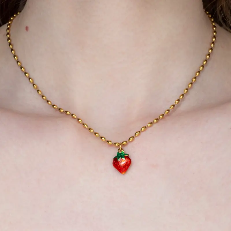 Strawberry Necklace | Non-tarnishing Stainless Steel Jewelry