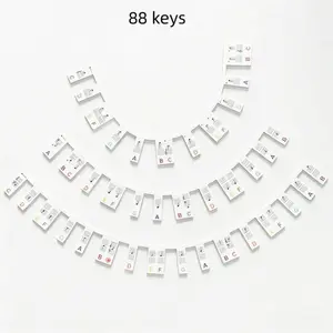 Silicone Piano Note Stickers Key Strip Color Universal Removable Keyboard Decals PP Box Pack 88 Keys, Durable & Easy Install