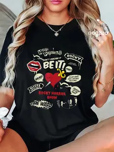 100% Cotton Rocky Horror Show Icons And Quotes T-Shirt