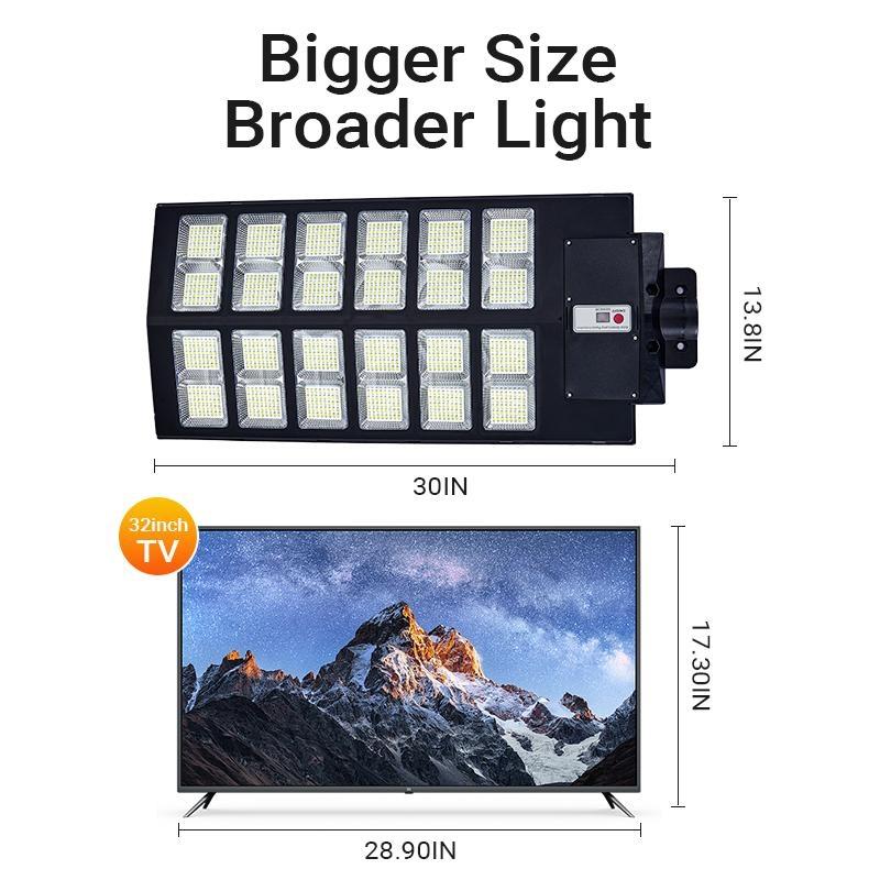 Solar Street Light Outdoor Solar Parking Lot Light with Motion Sensor IP65 Waterproof Commercial Lighting 360 SMD LEDs Adjustable Angle Remote Control