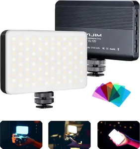 VL120 LED Video Light on Camera, Mini Rechargeable 120 LED Photography Lighting Fill Lamp 3200K-6500K Bi-Color Dimmable, CRI95+, Built-in 3100mAh  for   DSLR Cameras