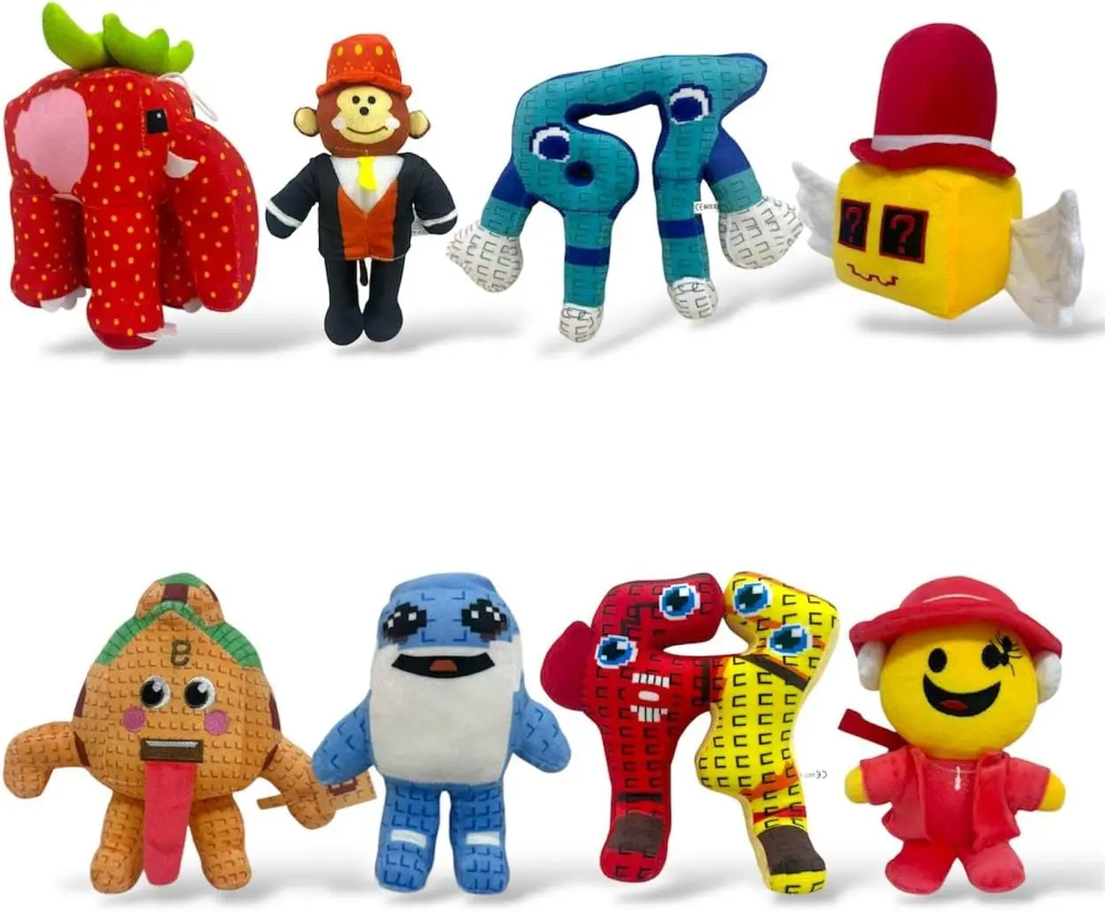 LostWolf 8-Pack 10-Inch Character Stuffed Toys - Soft Fabric Unique Set, Collectibles, Cute Room Décor, Ideal Gift for Gamers