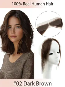 Air Bangs Sided Bangs Real Human Hairpiece Lace Base Invisible Smooth Breathable Soft Lightweight for Women Daily Wear Use Human Hair Extensions