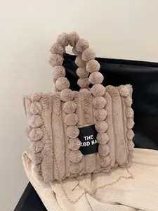 Plush Satchel Handbag for Women, Fall & Winter Fashion Accessory, Soft Plush Design Ideal Gift, Daily Use Casual Style Bag