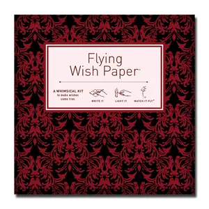 RED VELVET Flying Wish Paper Large Kit - Luxurious Romance for 50 Guests |  Magical Whimsical Kit with Papers Sheet, Launch Pads & Pencil - Creative Wish Release Group Activity For Weddings, Valentine Day & Anniversary Celebration Fun - Romantic Gift Set