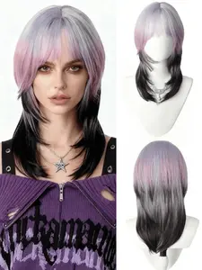 Graduated air-layered bangs wig; a stylish, natural-looking, and realistic wig perfect for parties and everyday wear