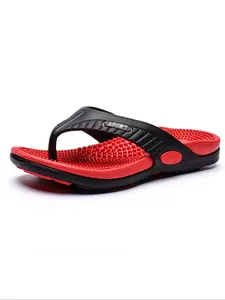 Men's Letter Pattern Massage Slippers, Casual Comfortable Home Slippers, Soft Non-slip Slippers for Indoor & Outdoor Wear