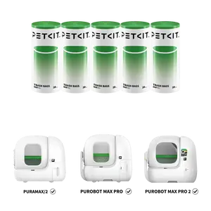 PETKIT Replacement Trash Bag Waste Bag for PuraMax 2/PUROBOT Max Pro Automatic Cat Litter Box-5 Rolls (5 Roll(90 count))