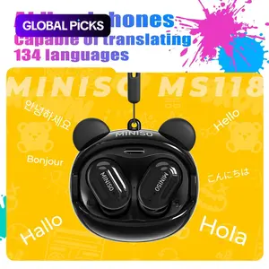 Miniso Ms118 Wireless Earbuds, Bluetooth-compatible 6.0 True Wireless In-Ear Translating Headphones, HiFi Sound, Real-Time Translation, Cute Birthday Gift, Wireless Music Earphones, Smart Wireless Headset #GLOBAL PICKS