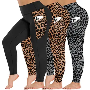 Plus Size Yoga Pants Cross-Border European and American Leopard Print High-Waist Sexy Running Sports Leggings for Women Butt-Lifting Sweat-Wicking Base Layer Pants