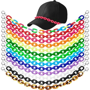 13 count Trucker Hat Chains,  Hat Chains for Mesh Baseball Hats, Bulk Trucker Hats Charms Chain for Women Men