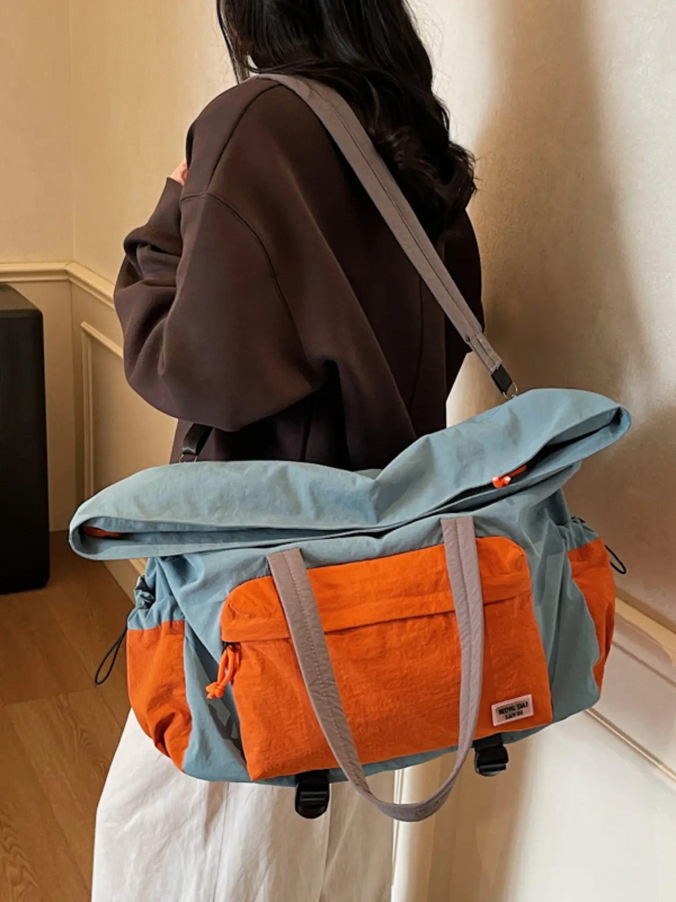Large Capacity Handheld Portable Travel Gym Duffel Bag for Women, Crossbody Sports Gym Bag, Foldable Business Trip Storage Luggage Bag, Sports Bags, Workout Bag, Fitness Bag, Training Bag