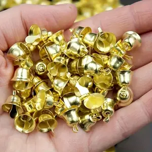 50 Mini Gold Bell Ornaments 25mm - Metal Christmas Decorations with Hanging Rings, Durable Iron Structure, Suitable for Crafts, Decorations, and Holiday Decorations - Perfect for Christmas, Christmas Decorations