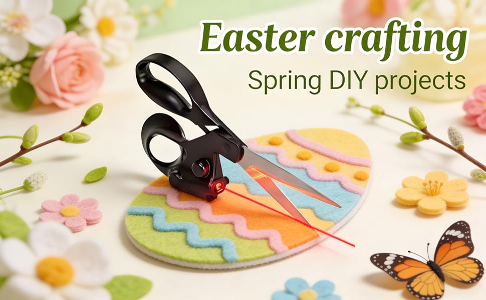 Professional Laser Guided Scissors for Fabric Cutting, Cuts Straight Fast with Precision Laser Guide,Sewing Scissors for Quilting Home Craft Wrapping Gift with Upgraded Ergonomic Handle