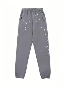 Y2k Men's sweatpants, Spider Web Pattern, Letter Print, Colorful Stars, Street Punk Style, Casual Fitted, Fall & Winter, Graphic casual pants