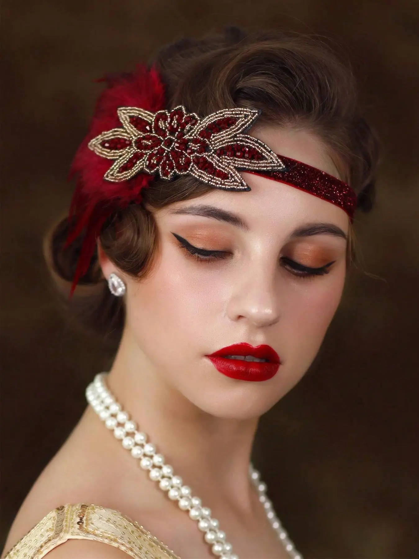 5pcs 1920s Jazz Age Flapper Gatsby Sparkling Elegant Costume 