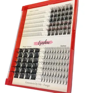 Eyeshine Fuego (10-18mm) Lashes - Mega Volume Hybrid Lashes with Spikes and Bottom Lashes for Bold and Glamorous Look