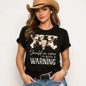 Women'S Short Sleeved Shirt, Western Dairy Cow Design, Holiday Short Sleeved T-Shirt, Pure Cotton Double-Sided Printed Round Neck Short Sleeved T-Shirt, Fashionable Single Piece