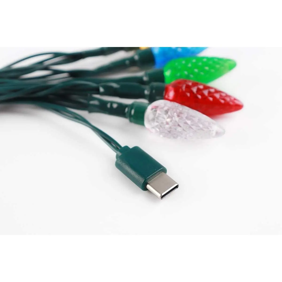 YAGE Tale LED Christmas Light Phone Charger Cord USB Type-C and Bulb Charging Cable 50inch 10led Multicolor Bulb,Compatible with Type-C