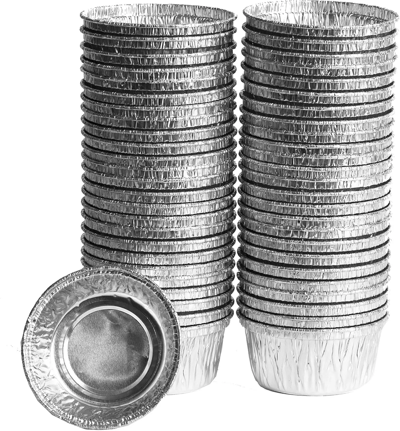 EHOMEA2Z Disposable Ramekins, Foil Baking Cups 4 oz - Heavy Duty, Aluminum Tin Cups with Superior Heat Conductivity, Suitable for Baking, Cooking, Freezer...