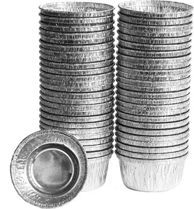 EHOMEA2Z Disposable Ramekins, Foil Baking Cups 4 oz - Heavy Duty, Aluminum Tin Cups with Superior Heat Conductivity, Suitable for Baking, Cooking, Freezer...