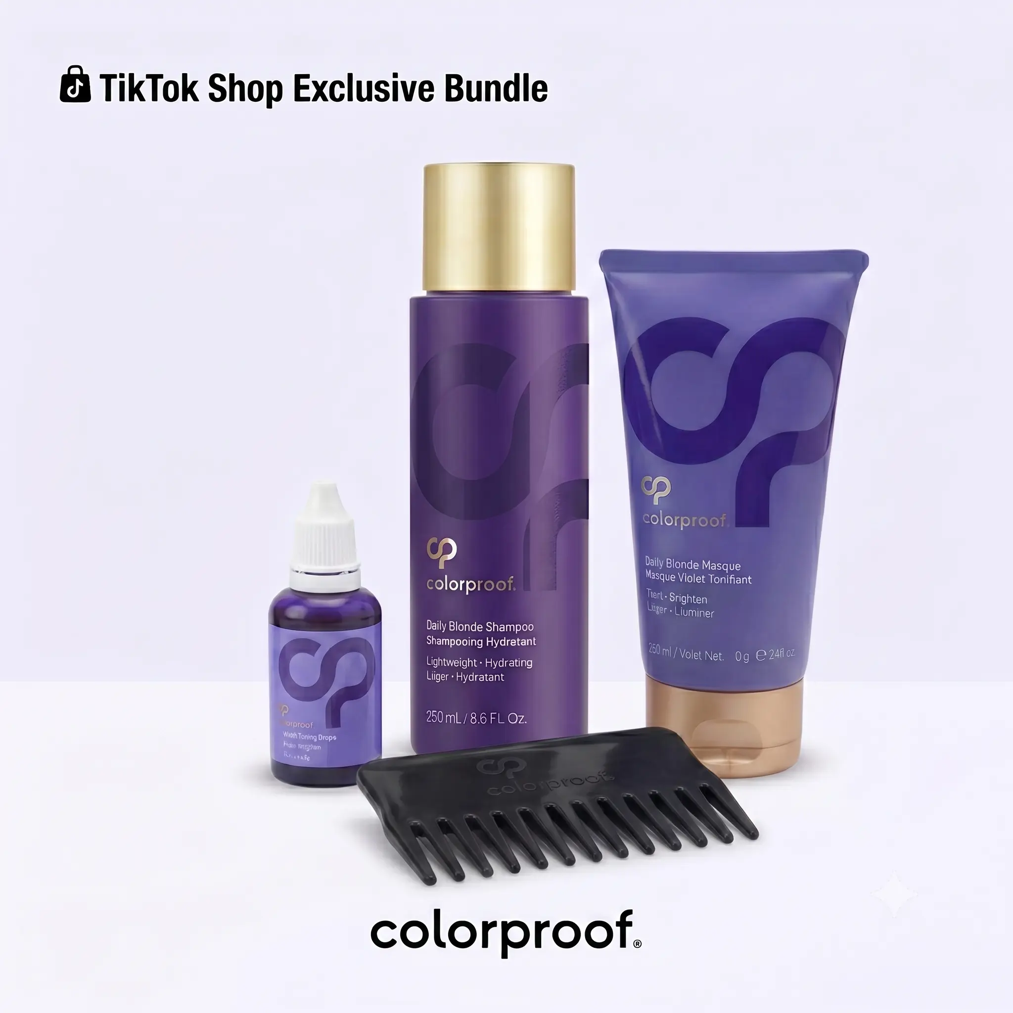 Colorproof Hair Care Bundle Collection - Blonde Toning, Glass Hair, Clean Girl Slick Bun & Color Protection Systems
