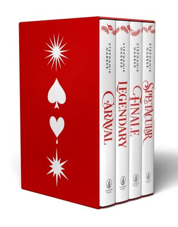 Page Publications Co Caraval Deluxe Hardcover Edition Romance Fantasy Series Book Bundle - 4 Best Selling Novels, Exclusive White Covers, Red-Edged Pages, Collectible for Book Enthusiasts, Ideal Holiday Gift