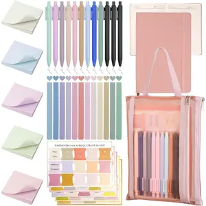 Study Supplies, Journaling Kit, Study Kit with Journal,12 No Bleed Highlighters,12 Gel Pens,75 Tabs, 400 Sticky Notes,Christian Gifts for Women Men ()