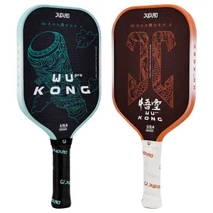JUCiAO WUKONG Thermoformed Unibody Spin Textured Kevlar Carbon Fiber Pickleball Paddle edge strip raw  carbon  paddle pickle  ball  rocks t700 carbon fiber surface pickleball ball
