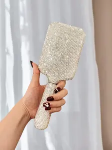 Star Hair Massage Comb with Rhinestones, Long Handle Air Cushion Comb, Anti-Hair Loss Massager, High Aesthetic Beauty Tool, Glitter Brush, Paddle Brush