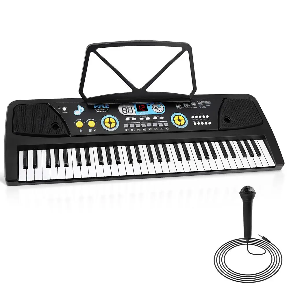 61-Key Electronic Piano Keyboard, Portable ABS Plastic 2-in-1 Karaoke Instrument with Mic, Built-in Full Range Stereo Speakers, Rechargeable Battery, Adjustable Volume, Auto Power Off, 240V (For Children & Adults), Digital Piano Keyboard