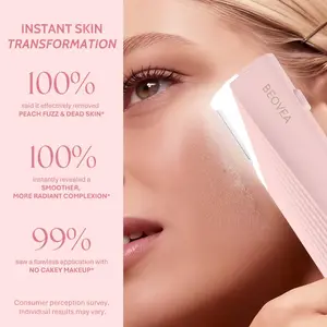 Sonic Dermaplaning Tool for Face, Rechargeable Peach Fuzz Remover with LED Light, 3-Speed Vibration for Smooth Radiant Skin, 6 Replacement Blades, Electric Facial Hair Removal Tool for Women, Exfoliating Face Shaver for Glowing Skin