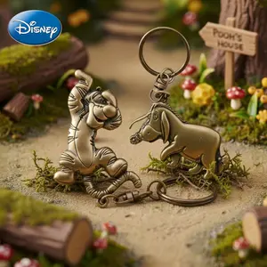 Disney Winniethepooh Officially licensed Keychain 1PC Zinc Alloy 3D Figurine Bag Clip Charms Anime Collector Keyring Backpack Decor Tigger Eeyore