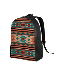 1 Piece Southwestern Turquoise Beige Terracotta Schoolbag Casual Printed Backpack Female Lightweight Camping Birthday Gift Large Capacity Storage Bag