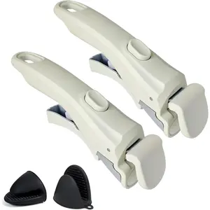 Removable Handle, 2 count Detachable Pot Handles with  Oven Mitts Heat Resistant, Universal Pan Handle, Replacement Handles for Pots and Pans, Fits  Cookware-Cream White