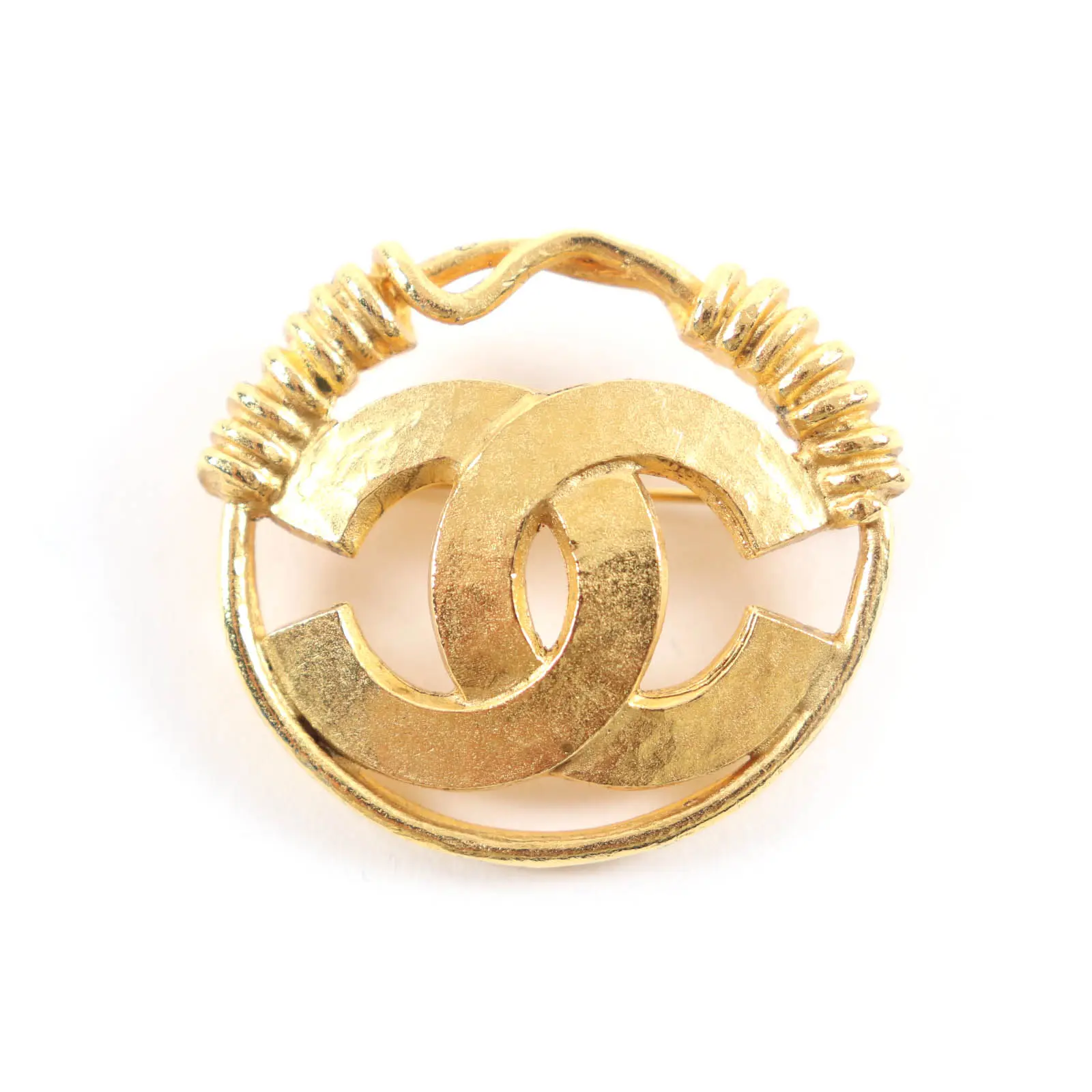 Pre-owned CHANEL Brass Small Leather Goods COCO Mark Brooch