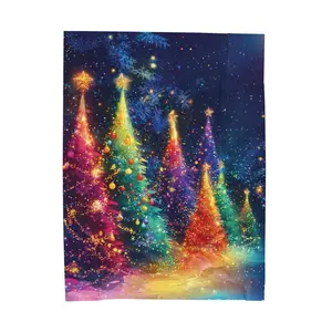 Festive Colorful Christmas Trees Blanket Cozy Christmas Throw Christmas Blanket Christmas Decor Vibrant Holiday Decor,  Christmas gift idea