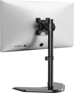 Single Monitor Stand for 13-32 Inch Computer Screens, Freestanding Single Monitor Arm Desk Mount, Universal VESA Monitor Mount 75X75/100X100Mm, Adjustable Height and Angle, (MF001), Black