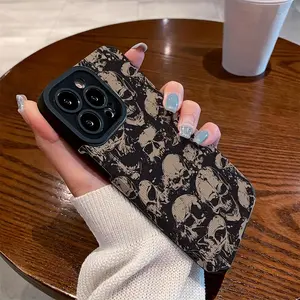 Skull Pattern Phone Case, Shockproof Phone Protective Cover, Phone Accessory Compatible with iPhone 15 14 13 12 11 XS XR X Mini Plus Pro Max