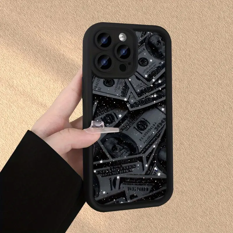 Creative Luxury Money Pattern Silicone Phone Case for iPhone 17,16,15,14 Pro Max,13,12,11,Air,XS,Plus - Shockproof, Non-Slip, Military-Grade Durable Protector Cover Casing, Essential Smartphone Accessory