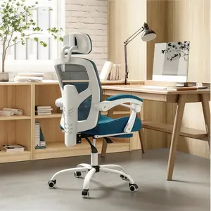 The retractable footrest, the ergonomically designed rotating office chair, the waist-supporting pillow and the padded armrests