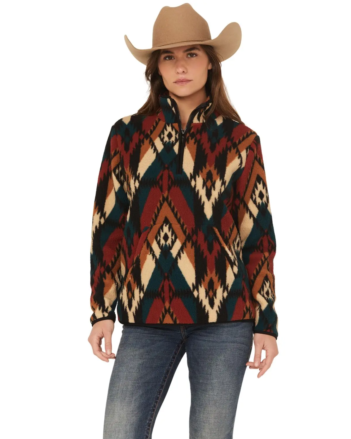 Wrangler Women's Retro Women'S Southwestern Print Sherpa Pullover - 112371898