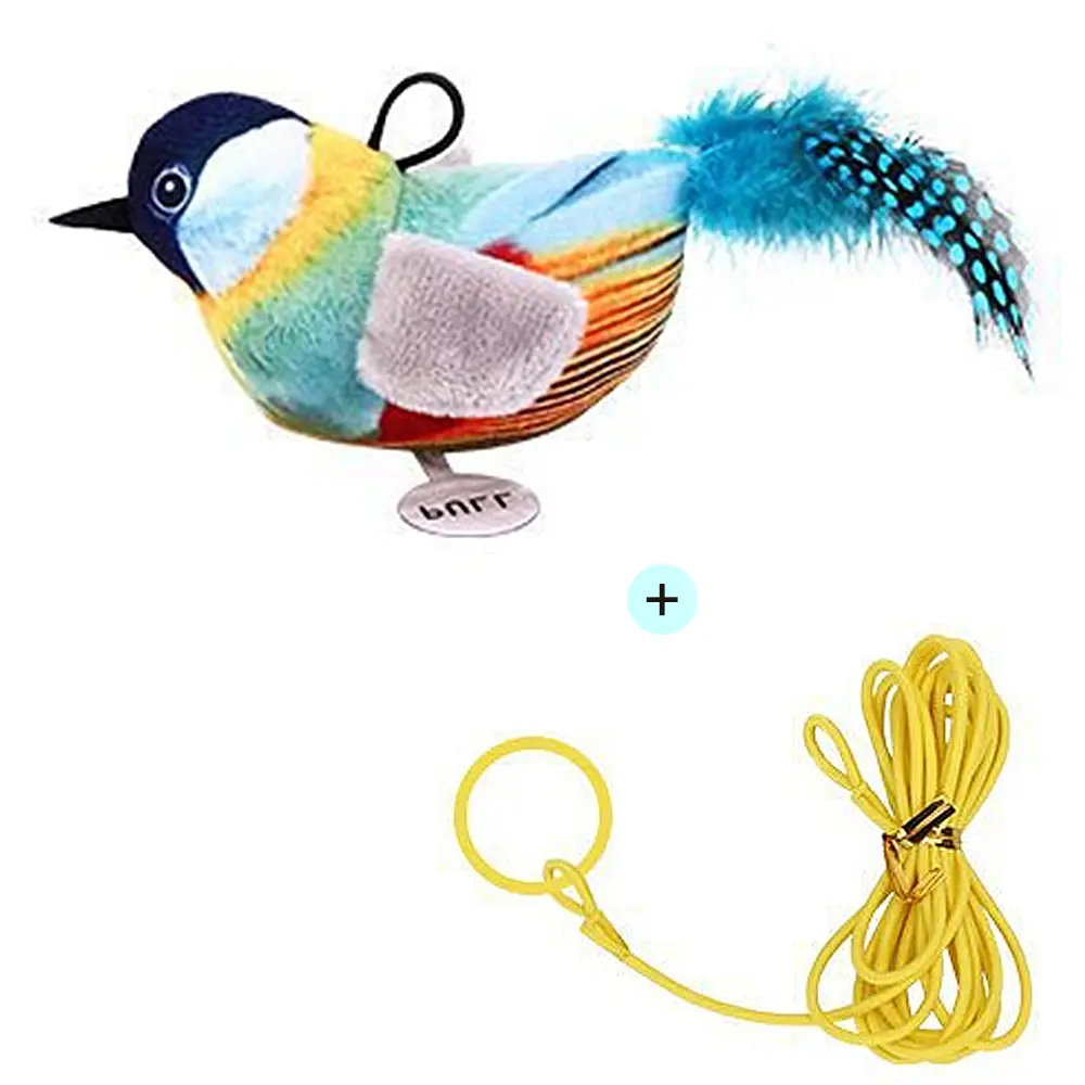 Cat Toys Hanging Bird - Retractable Cat Teaser Toy with Vivid Chirping, Interactive Catnip Toys for Indoor Cats and Kittens, Play Chase Exercise, Set