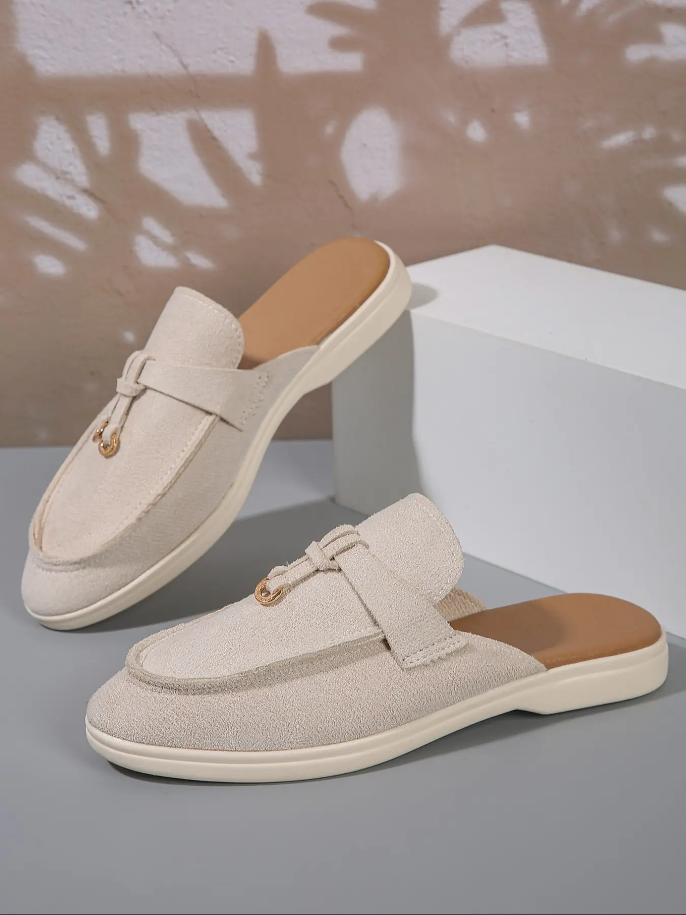 Stylish Loafer Mules with Metal Detail, Comfortable and Unique Design Shoes for Fashion Lovers, Perfect for Everyday Wear, Casual Mules