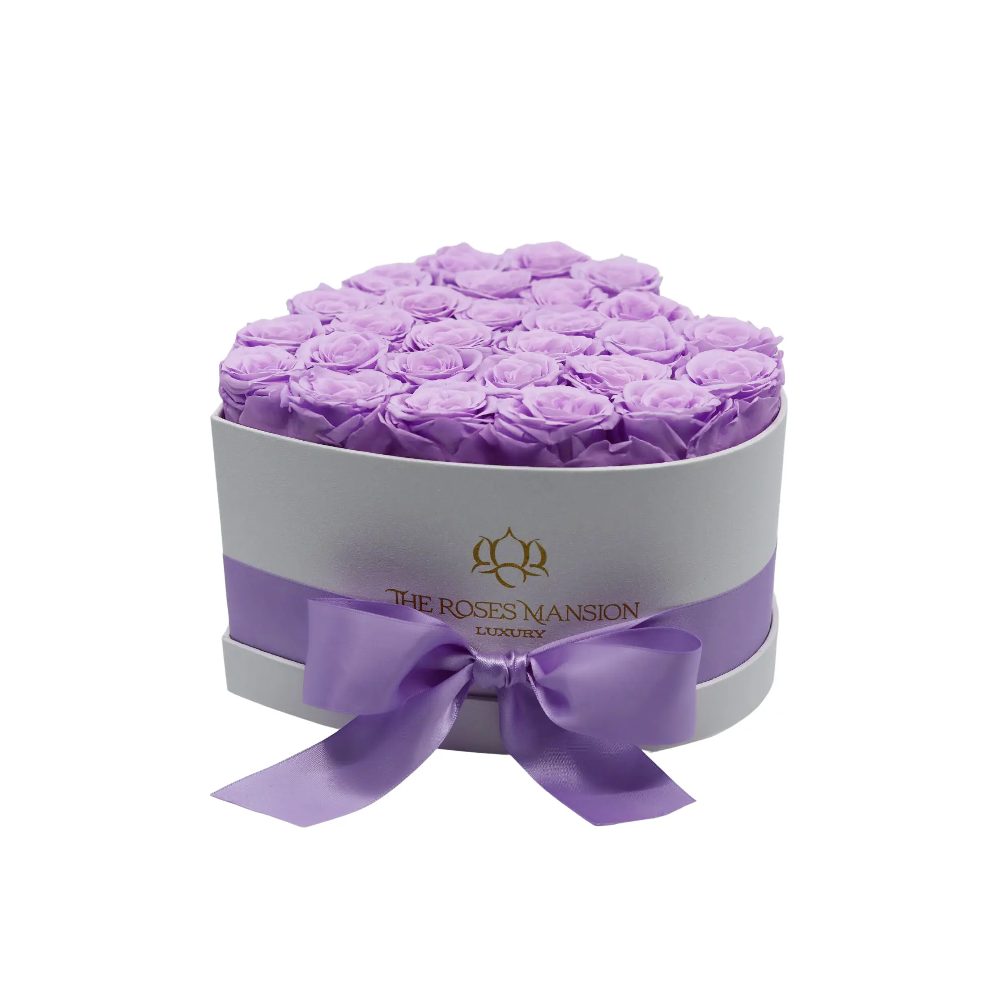 Heart White Box | Lavender Roses